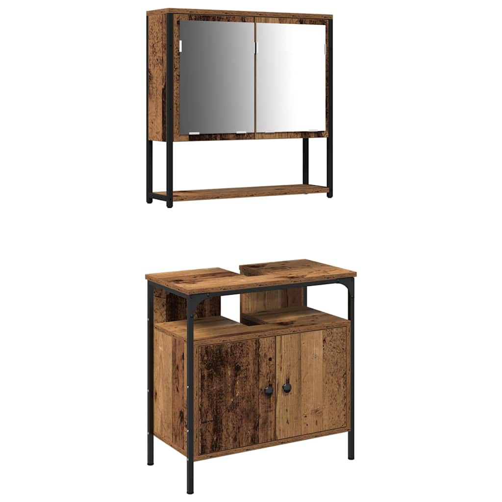 Bathroom Furniture Set with Storage 2 pcs Brown 60 x 30 x 60 cm